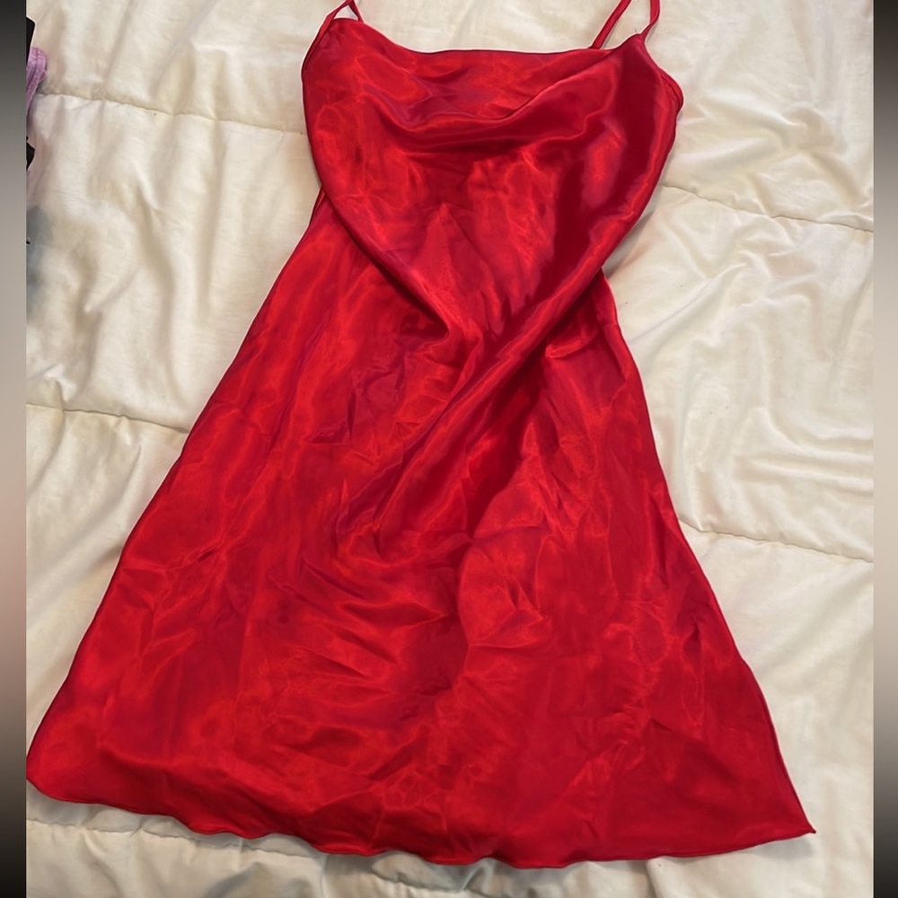 Red mini dress